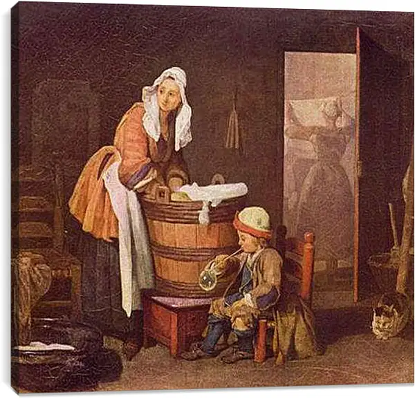 Постер на подрамнике - La lavandera. Жан Батист Симеон Шарден