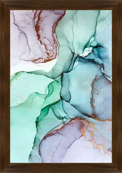 Картина в раме - Abstract green and gold2. Mari Dein