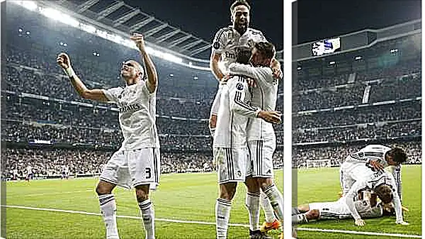 Модульная картина - Празднование гола. ФК Реал Мадрид. FC Real Madrid