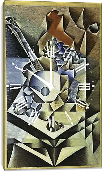 Часы картина - Still Life with Flowers. Хуан Грис