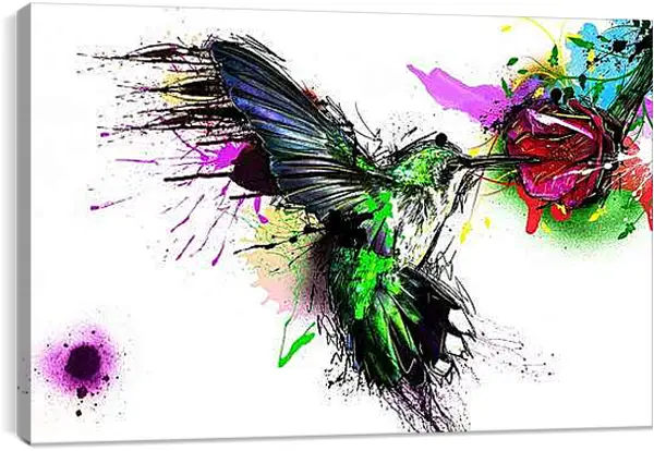 Постер на подрамнике - Колибри