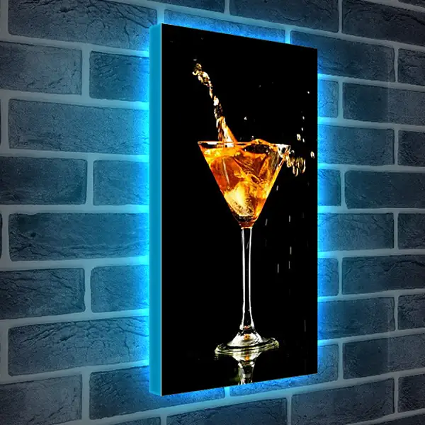 Лайтбокс световая панель - Всплеск в бокале мартини. Всплеск вкуса.