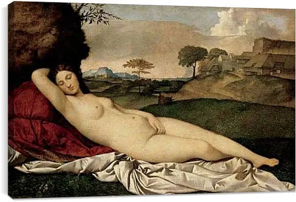Постер на подрамнике - Спящая Венера. Тициан Вечеллио