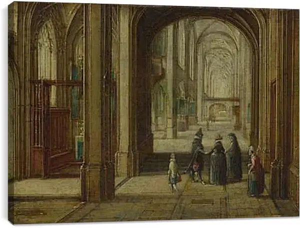 Постер на подрамнике - The Interior of a Gothic Church looking East. Стенвейк Хармен Ван