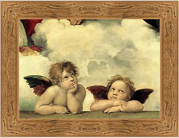 Картина в раме - Два ангела. Рафаэль Санти