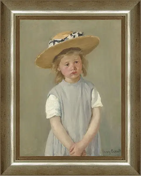 Картина в раме - Child in a Straw Hat. Кэссетт (Кассатт) Мэри Стивенсон