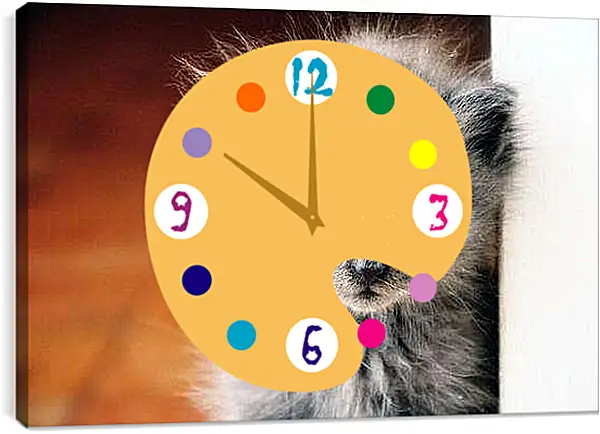 Часы картина - Котенок