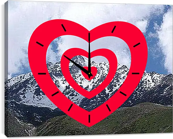 Часы картина - Горы Алмааты