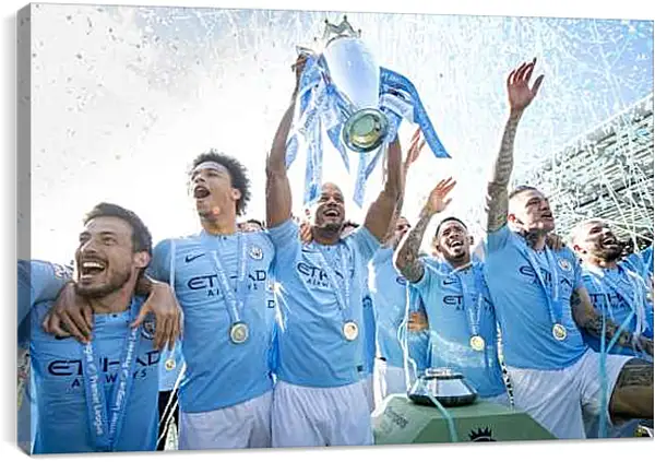 Постер на подрамнике - Победа в АПЛ. ФК Манчестер Сити. FC Manchester City