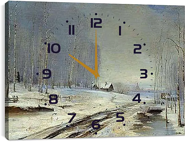 Часы картина - Распутица. Саврасов Алексей
