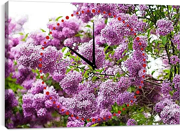 Часы картина - Куст сирени