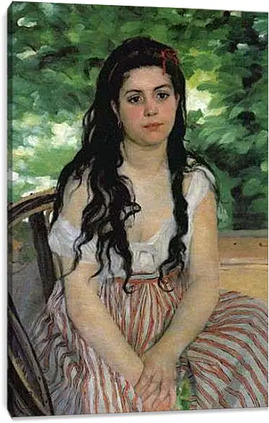 Постер на подрамнике - The Gypsy Girl. Пьер Огюст Ренуар