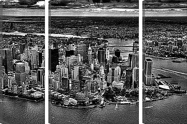 Модульная картина - Нью-Йорк. Черно-белое фото.