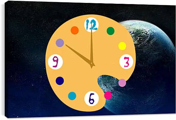 Часы картина - Космос