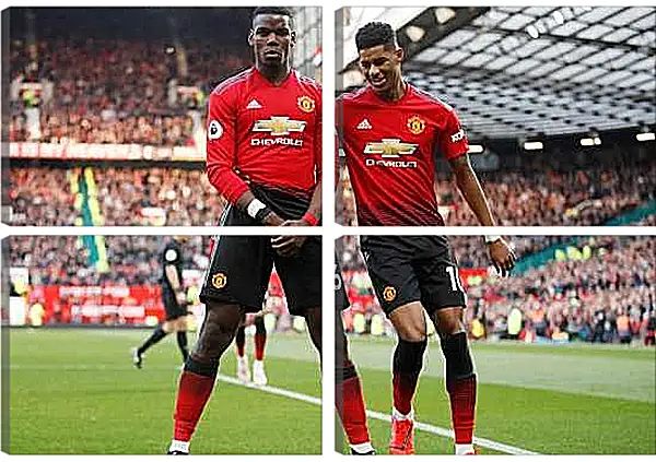 Модульная картина - Празднование гола. Манчестер Юнайтед. Manchester United