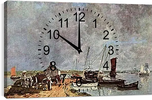 Часы картина - Seehafen. Эжен Буден
