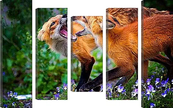 Модульная картина - Лисы