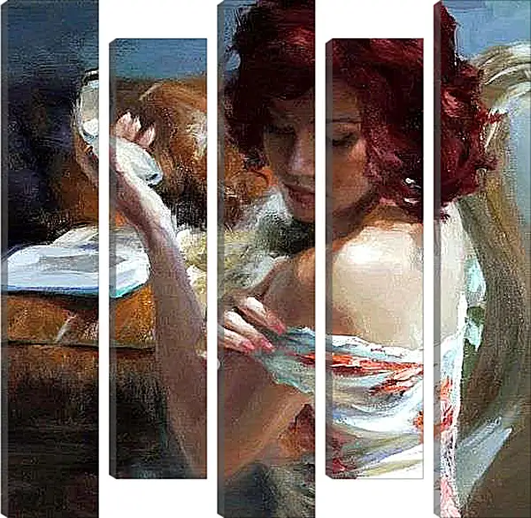 Модульная картина - С зеркальцем в руках