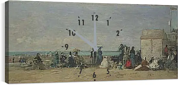 Часы картина - Beach Scene, Trouville (1) Эжен Буден