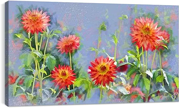 Постер на подрамнике - Георгины