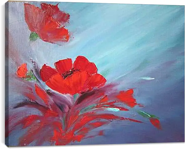 Постер на подрамнике - Маки арт