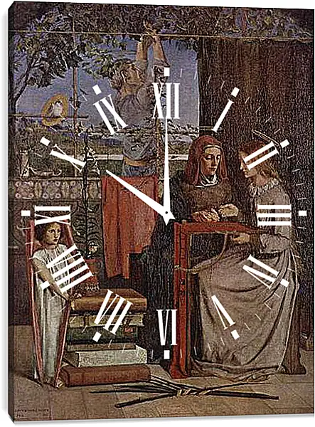 Часы картина - The Girlhood of Mary Virgin. Данте Габриэль Россетти