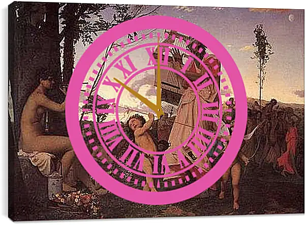 Часы картина - Anacreon, Bacchus and Cupid. Жан-Леон Жером