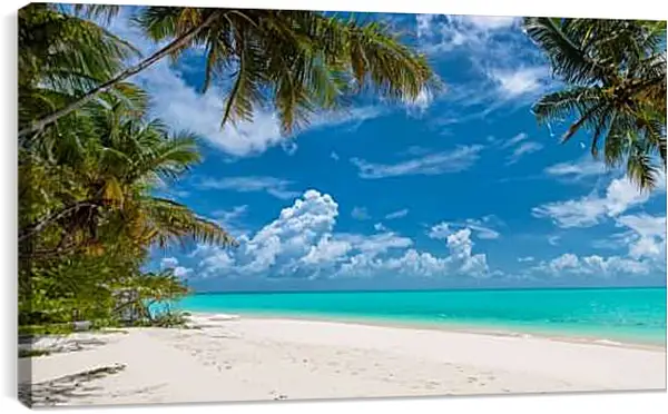 Постер на подрамнике - Белый песок и бирюзовая вода