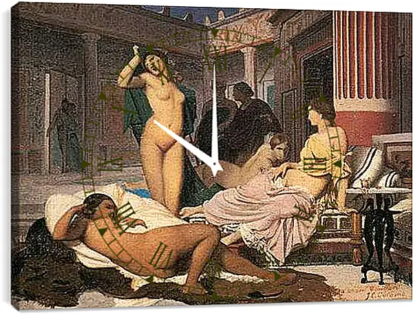 Часы картина - Greek Interior, sketch. Жан-Леон Жером