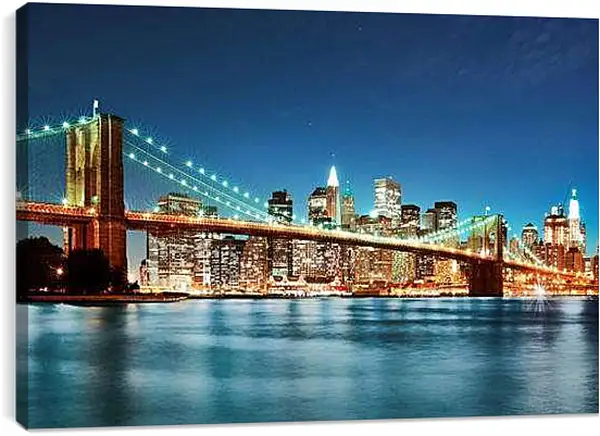 Постер на подрамнике - Бруклинский мост. Нью-Йорк. Америка.