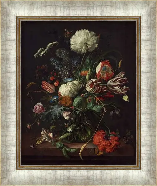 Картина в раме - Ваза с цветами - натюрморт. Ян Хем Давидс Де