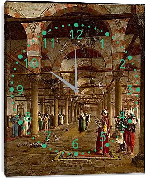 Часы картина - Prayer in the Mosque - Молитва в мечети. Жан-Леон Жером