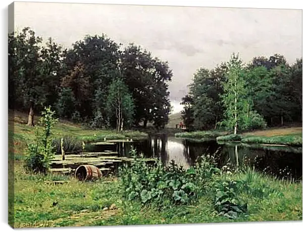 Постер на подрамнике - Пейзаж с прудом. Ефим Волков