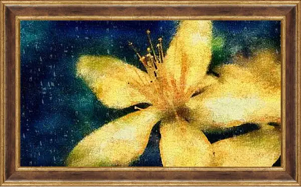 Картина в раме - Желтая лилия