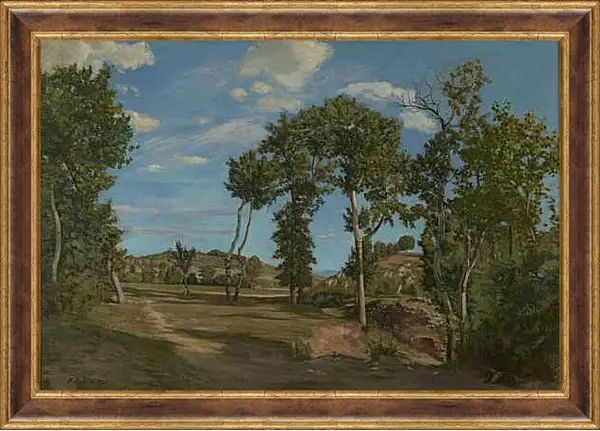 Картина в раме - Landscape on the banks of the Lez. Жан Фредерик Базиль