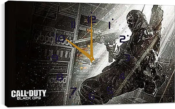 Часы картина - call of duty black ops, soldier, gun