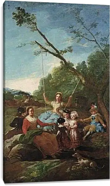 Постер на подрамнике - The Swing. Франсиско Гойя