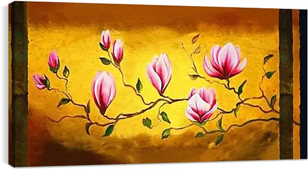 Постер на подрамнике - Орхидеи на жёлтом