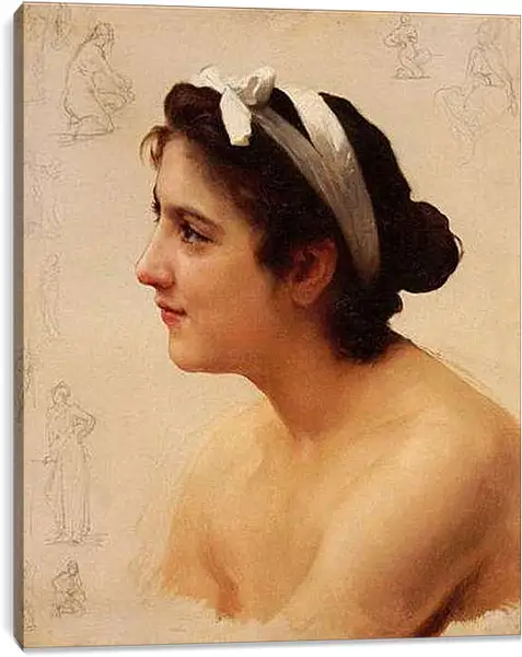 Постер на подрамнике - Etude - Dune Femme, Pour Offrande a Lamour. Адольф Вильям Бугро