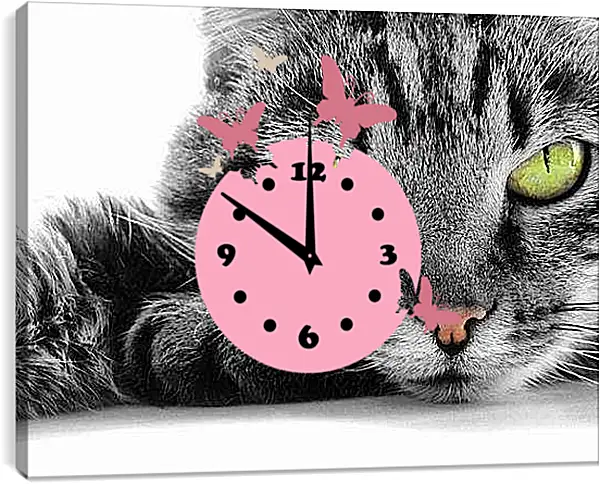 Часы картина - Кот
