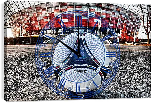 Часы картина - Мяч на фоне стадиона