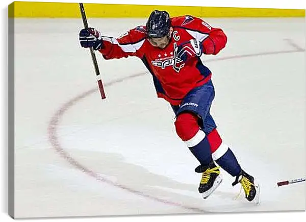 Постер на подрамнике - Александр Овечкин празднует гол. Вашингтон Кэпиталз