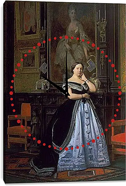 Часы картина - Charlotte de Rothschild - Портрет Баронессы Натаниель. Жан-Леон Жером