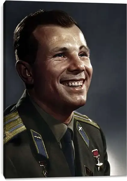 Постер на подрамнике - Юрий Алексеевич Гагарин