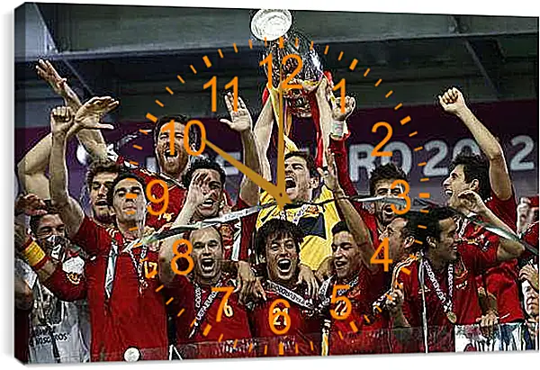 Часы картина - Сборная Испании чемпионы Европы по футболу