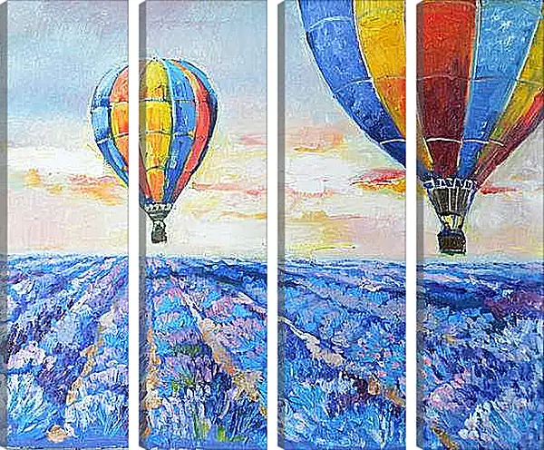 Модульная картина - Воздушные шары над полем