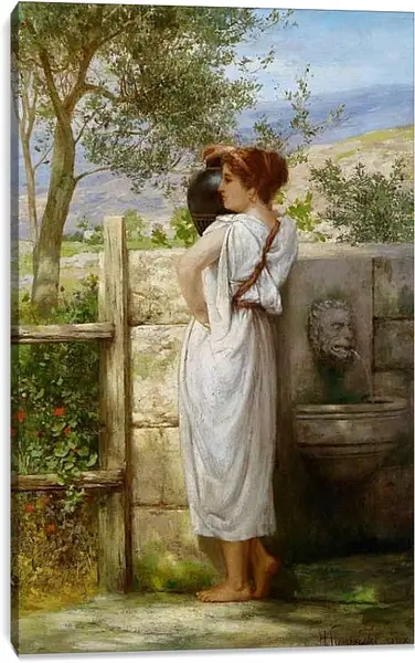 Постер на подрамнике - У колодца. Семирадский Генрих