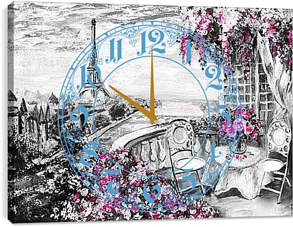 Часы картина - Пейзаж Парижа