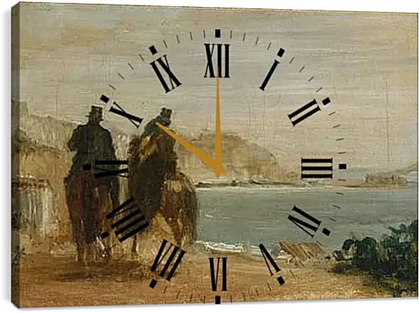 Часы картина - Promenade beside the Sea. Эдгар Дега