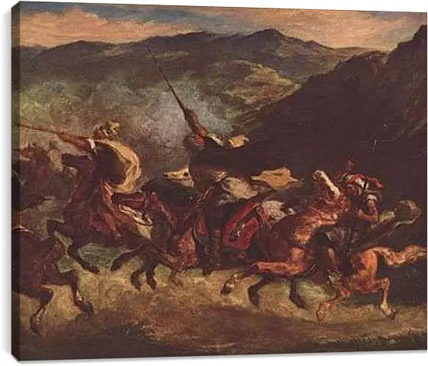 Постер на подрамнике - Marokkanische Fantasia. Эжен Делакруа